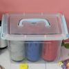 Ortodayes Stackable Storage Container with Lid, Plastic Storage Boxes Set of 6 (3 liter)