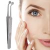 Meibomian Gland Expressor Forceps, Eyelid Gland Blockage Unblocking Physiotherapy Tools, Stainless Steel Eyelid Massage Tweezers-Round Tip for Men Women(Silver)