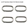 2.36"Heavy Duty Carabiner Clip Spring Snap Hooks Spring Clips 1/4 Inch(4 Pack)