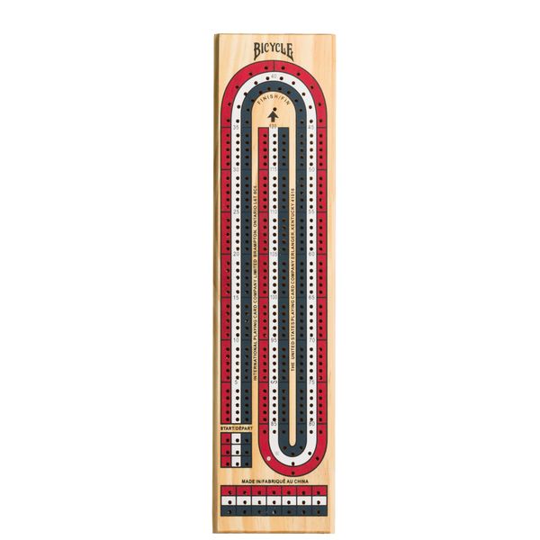 Bicycle 3-Track Color Coded Wooden Cribbage Board Games