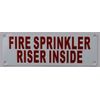 FIRE Sprinkler Riser Inside Sign(White, Reflective !!, Aluminium 2X6)-REF24-1027