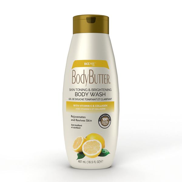 Skin Toning & Brightening Body Wash with Vitamin C and Collagen – Sulfate Free 16.5 oz