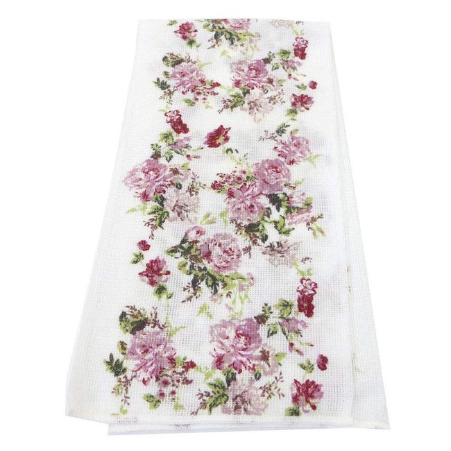 Rose Pattern Body Towel, Made in Japan, 100% Cotton, Laura RO-614, Rose Pattern, Flower Pattern, Bath, Bath Goods, Bath Items, Towel, Cotton