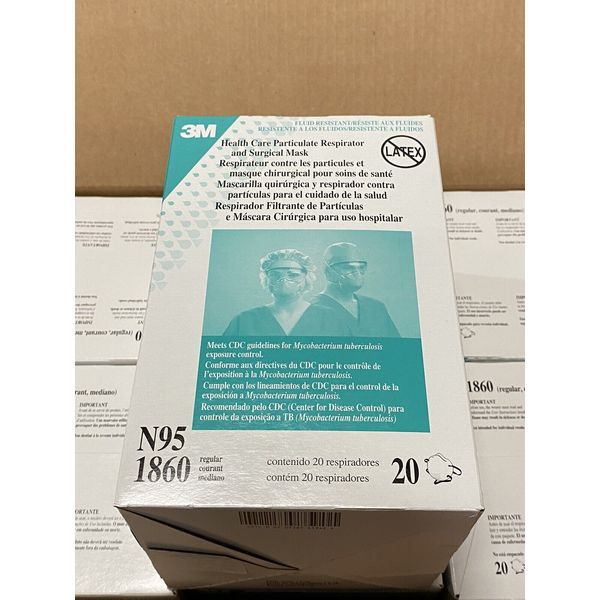 3M Health Care Particulate Respirator and Surgical Mask 1860, N95 120 EA/Case