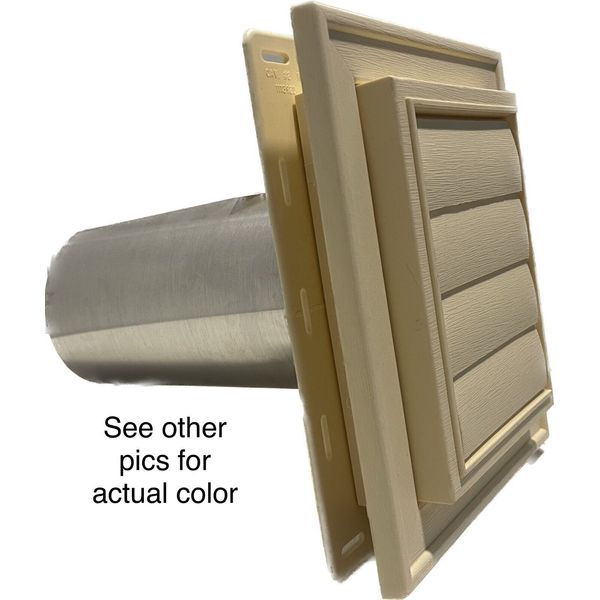 Sandstone Beige Exhaust Dryer Vent Mid America Vinyl Mount Master J-Block 021