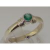 925 Sterling Silver Natural Emerald Womens Solitaire Ring - Size J 1/2