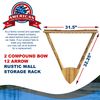 Rush Creek Creations | Wall Mounted Bow and Arrow Display Rack for Hunting & Archery Accessories | Real Tree 2-Bow Holder & 12-Arrow Storage | Handcrafted Small Bows & Big Bow Hanger w/ Arrow Holders