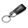 Chrysler Logo Black Leather Strap Chrome Metal Key Chain