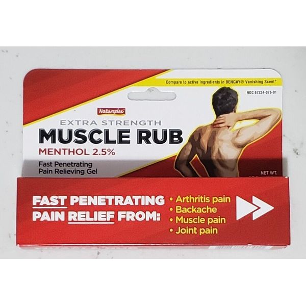 Muscle Rub Extra Strength Backache Menthol 2.5% Fast Penetrating 1.5oz Pack of 1