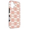 iPhone 16 Peach Cream Blush Pink Pastel Triangle Square Patterns Smartphone Case