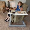 Medical Table Overbed Adjustable Bedside Hospital Rolling Tables With Wheels New