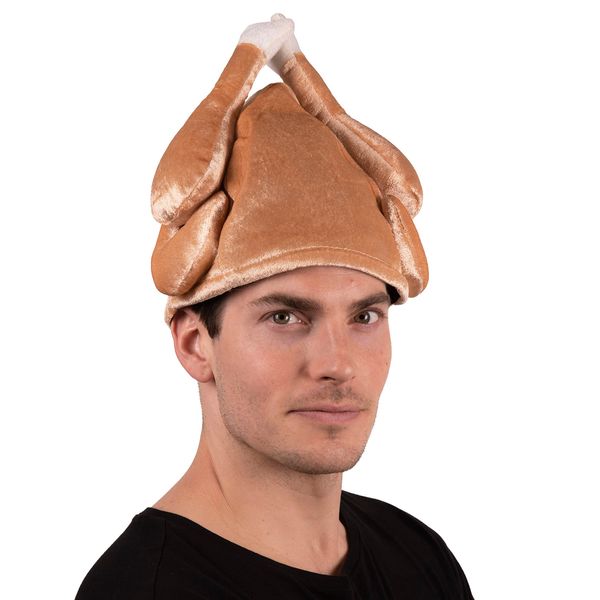 Kangaroo Plush Thanksgiving Day Roasted Turkey Hat Tan