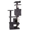 55" Cat Tree Cat Scratching Condo Kitten Tower Playhouse W/ Cave & Ladders
