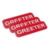 Greeter 1 x 3 Name Tag, Red (3 Pack)