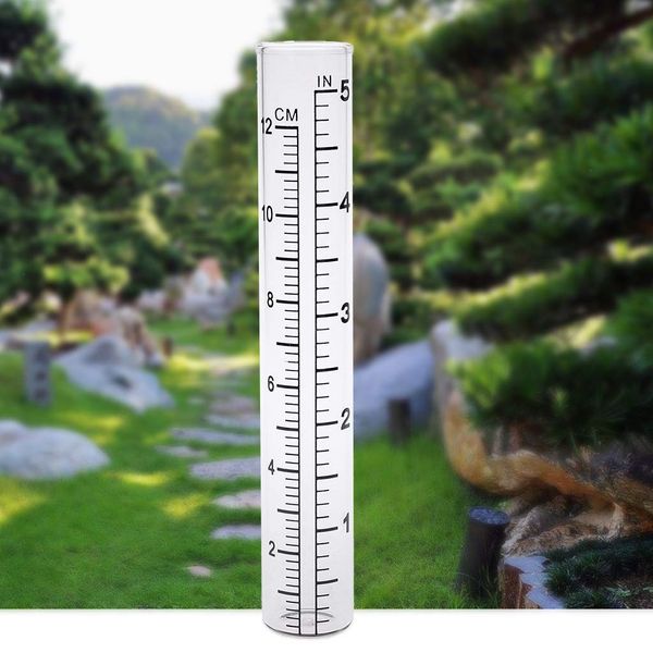 MIKI-Z 2pcs 5" Capacity Rain Gauge Glass Replacement Tube for Yard Garden Outdoor Home