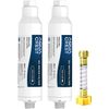 (2)RV Inline Water Filter with Hose Protector,KDF Filter for RVs and Marines,NSF