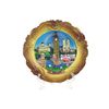 Wood Style Decorative Plate Detailing London Skyline: Big Ben, Tower Bridge and London Eye etc (Medium Ornate)