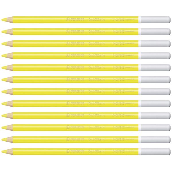 Chalk-Pastel Pencil - STABILO CarbOthello - Pack of 12 - Neutral Yellow