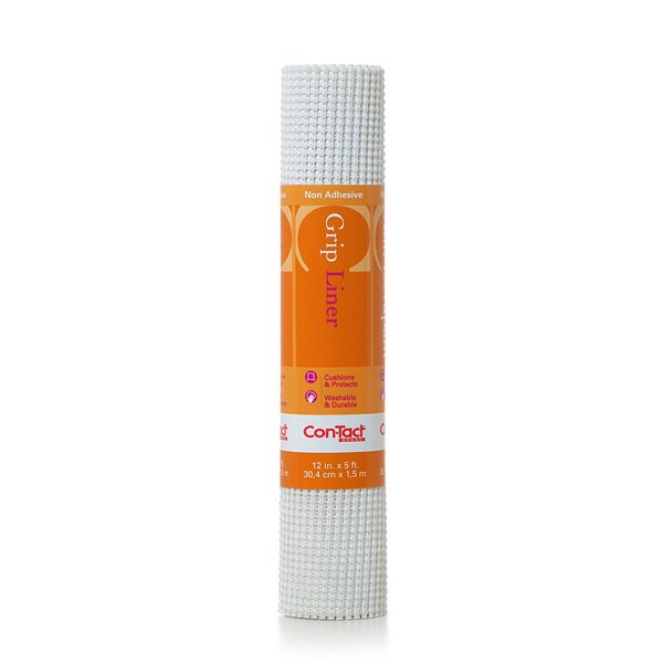 Con-Tact Brand, White Beaded Grip Adhesive Non-Slip Shelf Liner, Inches by 5-Feet, 12" x 5'