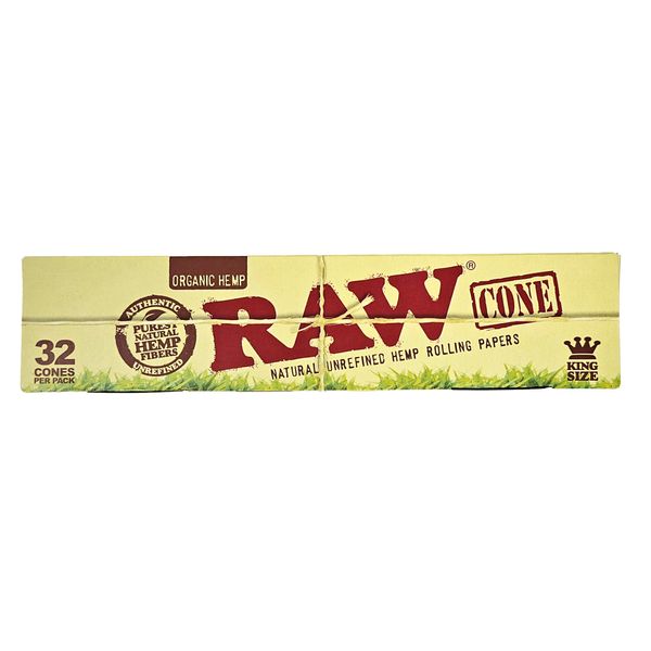 RAW Organic Hemp Kingsize Cones - 32 Pack