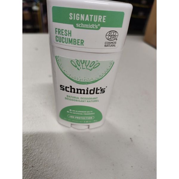 SCHMIDT'S FRESH CUCUMBER Signature Natural Deodorant Stick, 2.65 oz.  New