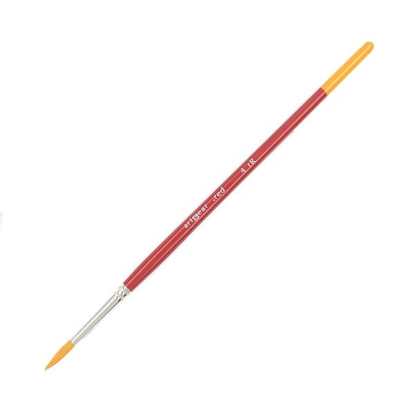 artgear Acrylic Painting Brush, Watercolor Brush (Red) (rR, Round Brush, No. 4)