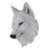 Large Ghost Albino Snow White Wolf Head Wall Decor Plaque 16"H Direwolf Figure