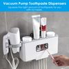 5 Toothbrush Slots Holder Wall Mount Automatic Toothpaste Dispenser Squeezer US