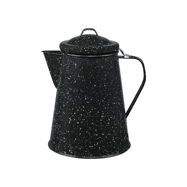 Granite Ware Enamel on Steel 3-Quart Coffee Boiler, 12 cups capacity - Ideal for Camping / Cabin / RV - Heat coffee, tea and water directly on stove and fire.