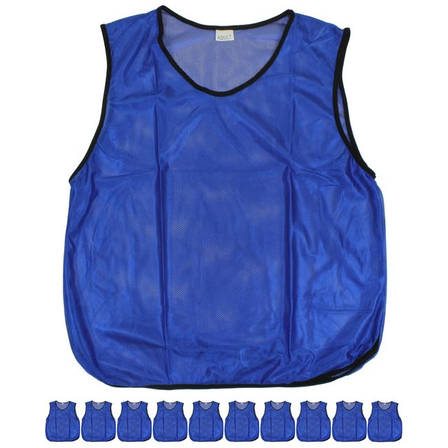 SPORTIKEL24 11 Trainings-Leibchen für Erwachsene – zum Markieren von Mannschaften – Sport Bibs ohne Logo – für Damen & Herren (Blau)