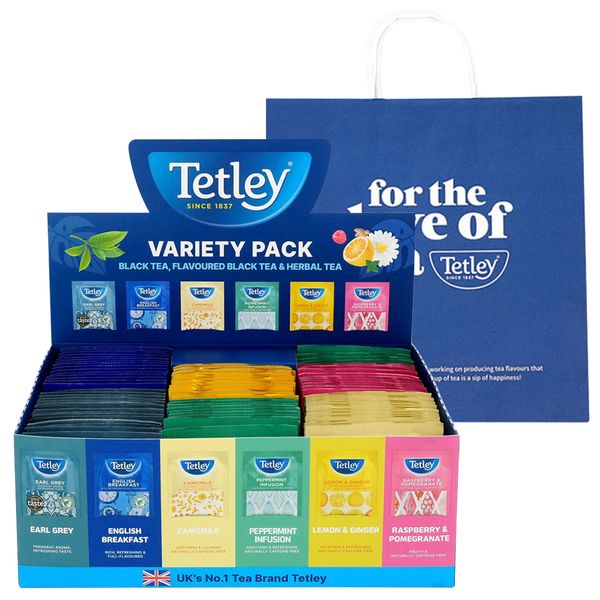 Tetley black tea herbal tea 90p set + shopping bag