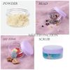 ZEJIA 5 Gram Sample Containers with Lids, Mini Makeup Containers, Empty Plastic Travel Cosmetic Containers with Labels(50 Count, Purple Lid)