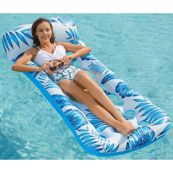 Jasonwell Inflatable Pool Float Lounge - Floaties Rafts for Adults Floating Lounger Sun Tanning Floats Cool Water Floaty Swimming Lake Beach Party Toys