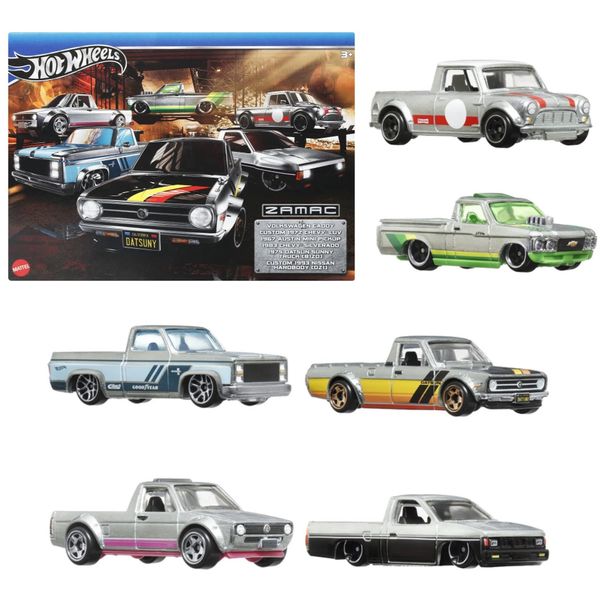 Diecast Collectibles Model Car Compatible with Hot Wheels 2024 ZAMAC Pickup Truck 6 Pack Set 1:64 HRX57