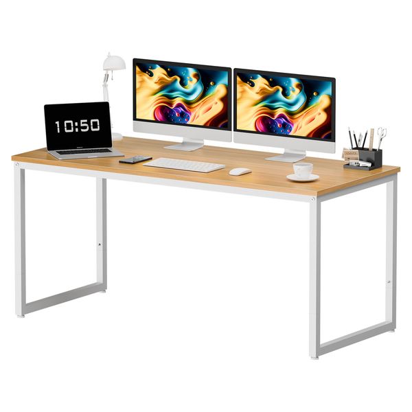 55 inch Computer Desk Study Table w/ Metal Frame for Bedroom Living Room Office