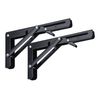 Highdecora Folding Shelf Bracket, 2 Pcs Heavy Duty Foldable Shelf Bracket Metal Wall Mounted Foldable Triangle Support Bracket for Table DIY Work Bench (Black, 10 inch)