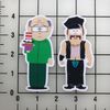 Mr. Garrison and Mr. Slave 4" Tall Vinyl Decal Sticker Set