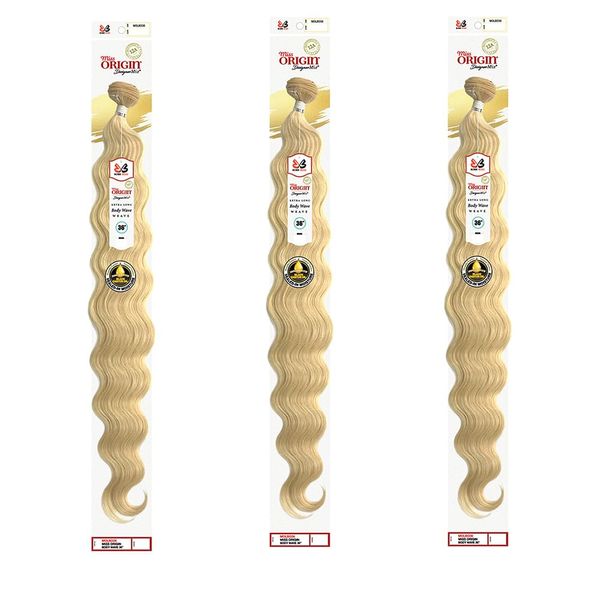 BOBBI BOSS Miss Origin Human Hair Blend Long Weave BODY WAVE 36" (3-Pack, TTNAT/30)