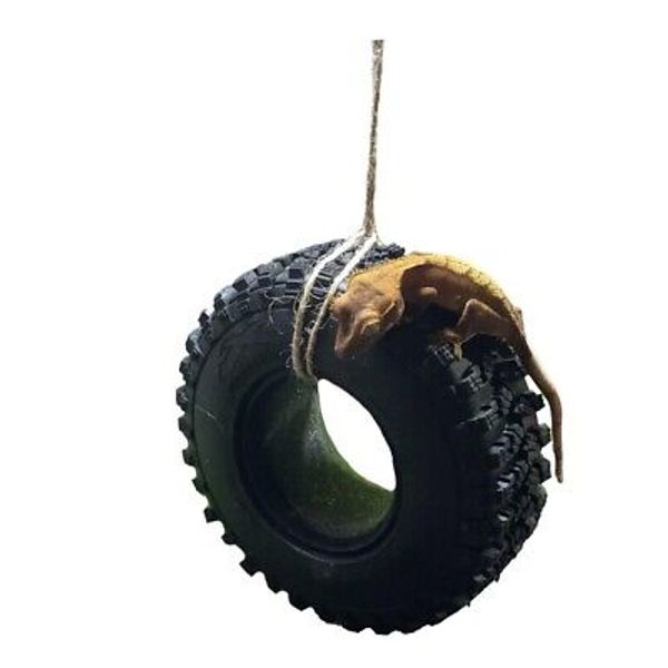 Pet Reptile Terrarium Reptile Tire Swing Crested Gecko Decor Enrichment New 4.5”