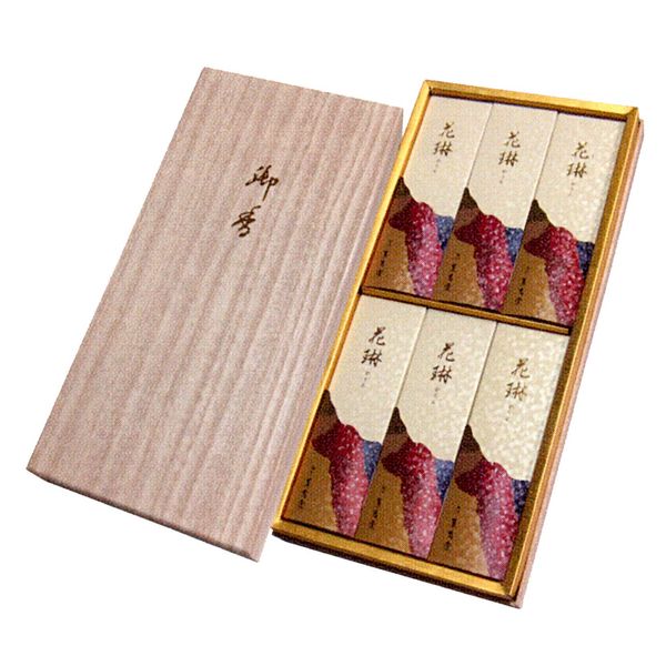 Kaorujudo Incense Incense Incense, Japanese Paper Box, Short Size, 6 Packs #5002