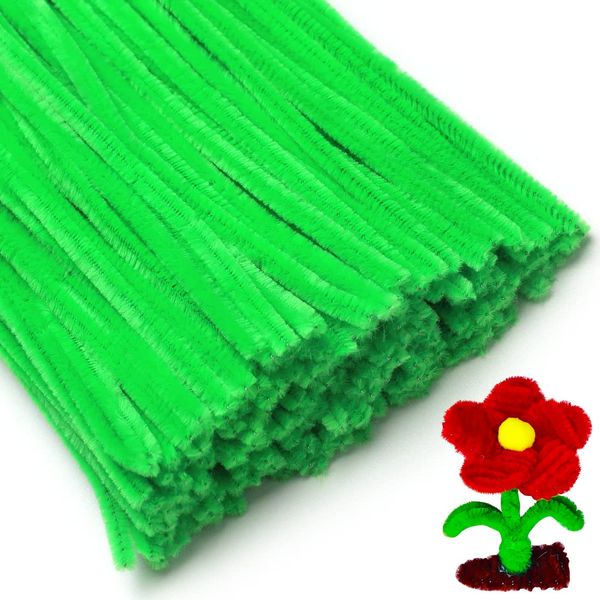 Eppingwin 200pcs Pipe Cleaners, Fruit Green Pipe Cleaners Craft Supplies,Chenille Stems for DIY Arts Crafts Project(Fruit Green)