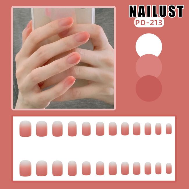 Nails Hands Fingers  [Set of 24] Nail Tips Nail Tips Nail Stickers False Nails False Nails Present Paste Nails Peelable Summer Nails Nail Supplies Nail Art Nail Parts NAILUST