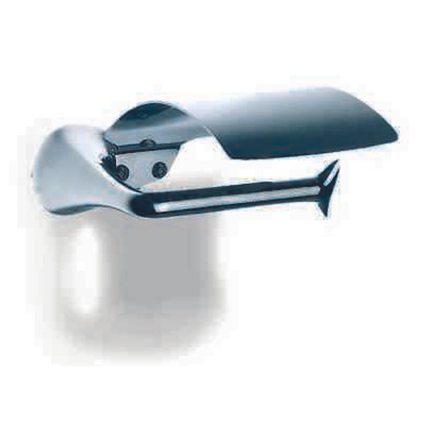 Secret Bath. Polished stainless steel toilet paper holder with lid. Amara