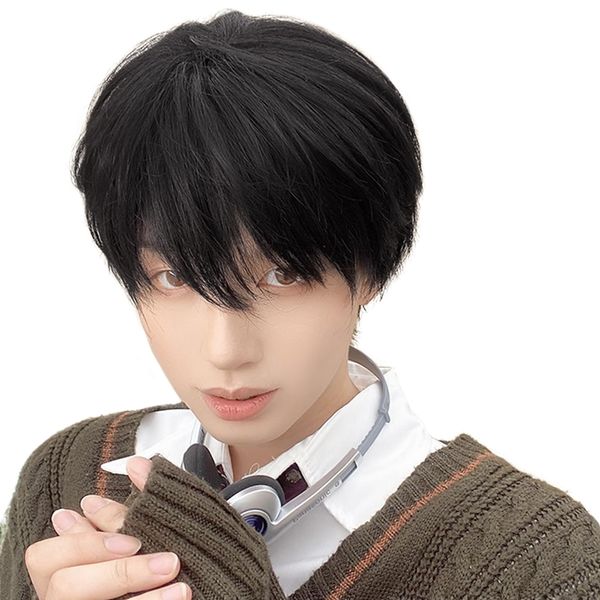 BARSDAR Wig, Wig, Men's Short, Men's Clothing, Black, Full Wig, Harajuku, Handsome, Natural, Small Face, Heat Resistant, Popular, Fashion, Imechan, Unisex, Cosplay, Everyday, With Net/Comb (Black)