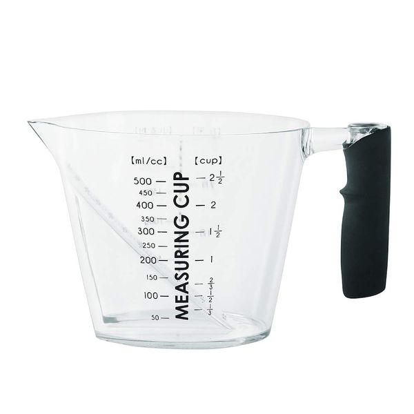 &NE NIM-168 Heat Resistant Measuring Cup, 16.9 fl oz (500 ml), Made in Japan, Microwave Safe, Dishwasher Safe, Heat Resistant, Measuring Cup, Monotone, Modern, Stylish, Cute, Convenient, Gift,