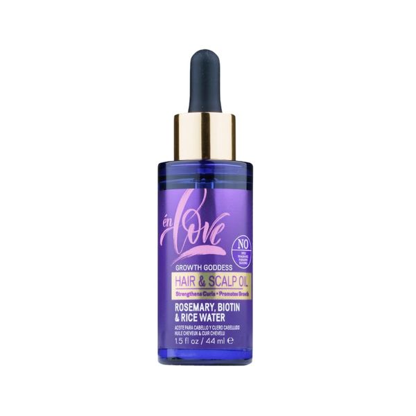 én Love Growth Goddess Hair & Scalp Oil | Rosemary, Biotin & Organic Rice Water | Strengthens & Thickens Curls | Repairs Split Ends | Promotes Growth | Soothes Dry Scalp | JBC Serum