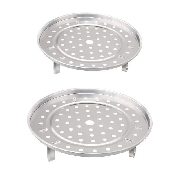 Jagowa 2pc Stainless Steel Steam Rack Set - Round Steaming Trays with Removable Legs for Pots & Pans (20cm, 22cm) - Essential Cookware for Healthy Cooking