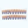 24pcs Blue Gradient Nail Rhinestone Decoration Long Nail Tips