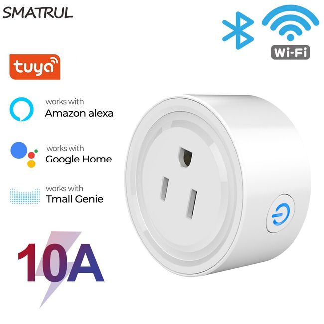 20A Tuya Smart WiFi Plug US Wireless Control Socket Outlet with Energy  Monitering Timer Function 