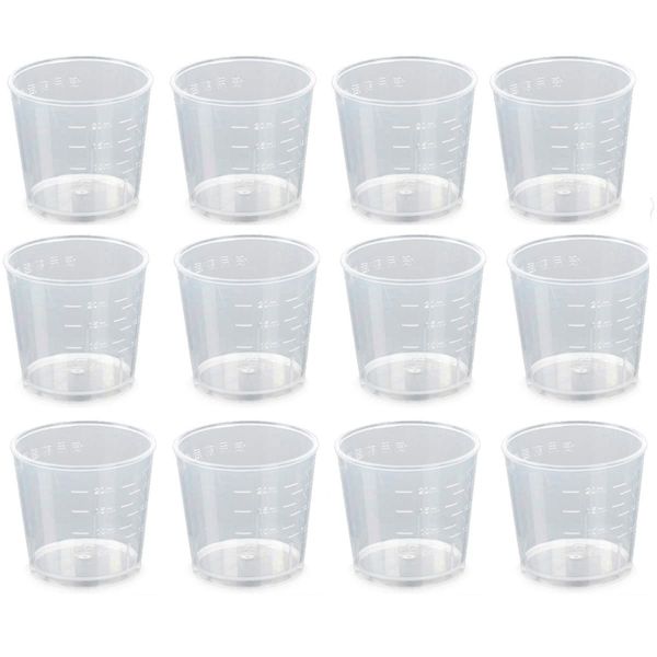 50 PCS 20ml Plastic Mixing Cup Measuring Cups, Measuring Jugs Transparent Reusable Mixing Cup for Mixing Resin Paint Stain Epoxy